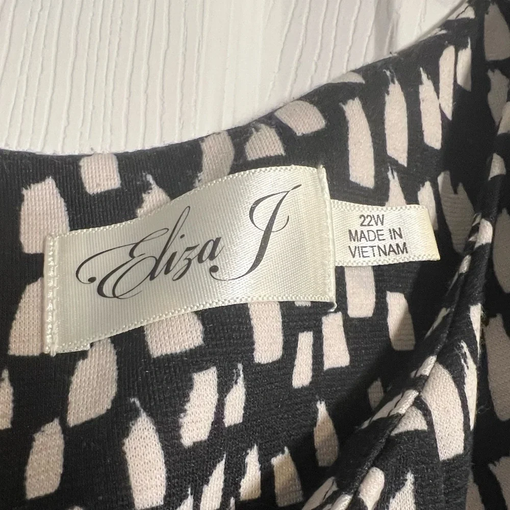 Eliza J 'Degrade' Gradient Print Fit & Flare Dress black white Size 22W